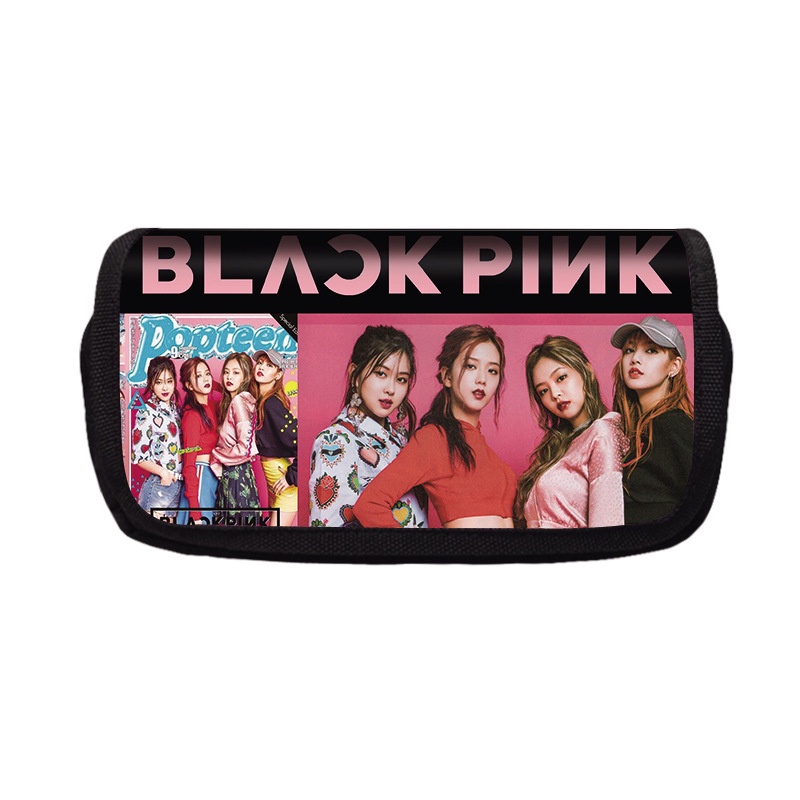 Túi Đựng Bút Nhiều Ngăn Sức Chứa Lớn Hình Vuông In Hình Lisa Kim Ji-soo Ngôi Sao Blackpink Hàn Quốc Cho Học Sinh