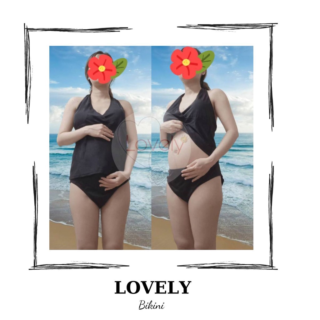 Tankini bà bầu đồ bơi bầu 2 mảnh kín đáo thoải mái