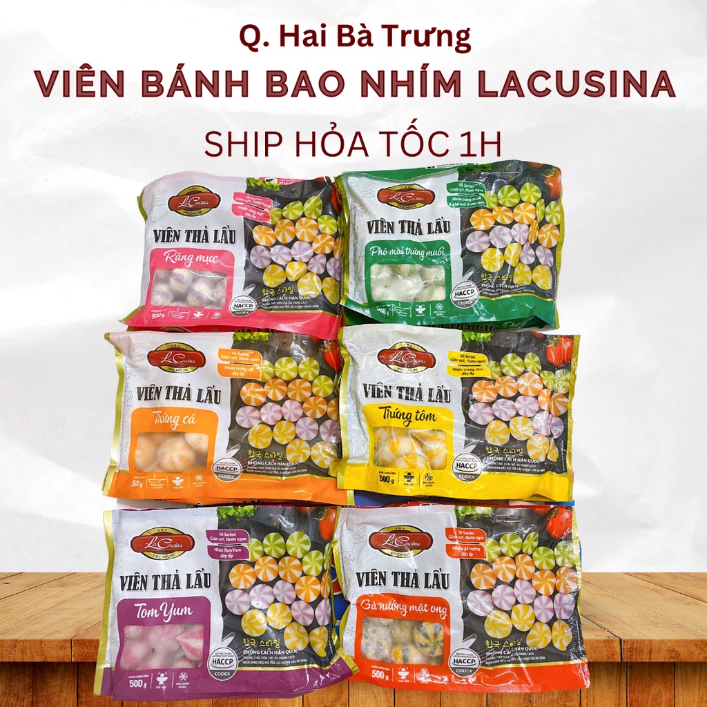 Viên bánh bao trứng nhím thả lẩu việt Lacusina gói 500g