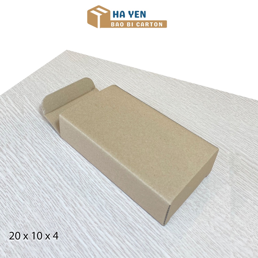20 x 10 x 4 cm - Combo 100 hộp carton nắp gập 20x10x4 cm đóng hàng