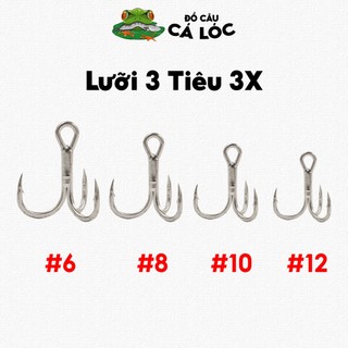 Sét 2 lưỡi Ba Tiêu BKK Size 4 , size 6 và size 8 , 2 , 10 , 14 12 , 3 chấu , móc câu cá ba chấu 3 tiêu gắn mồi câu cá