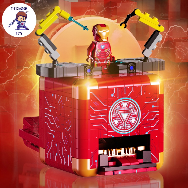 Đồ Chơi Lắp Ráp BOX Iron Man Mô Hình Chiếc Hộp Bí Ẩn Biến Hình Mecha Robot No.2075 Với 503 Mảnh Ghép