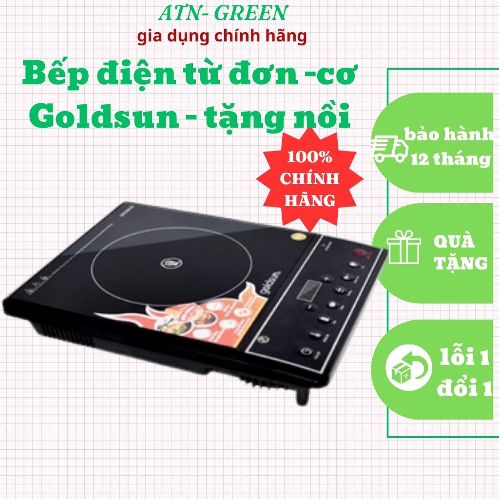 Bếp điện từ đơn Goldsun GIC3212-D,bếp hồng ngoại GIF3500-M, kèm nồi lẩu inox - Bảo hành 12 tháng - ATN GREEN