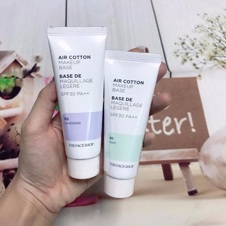 Kem lót kiềm dầu The Face Shop Air Cotton Makeup Base SPF30 PA++ TFS 40ml Tone 1 - 2