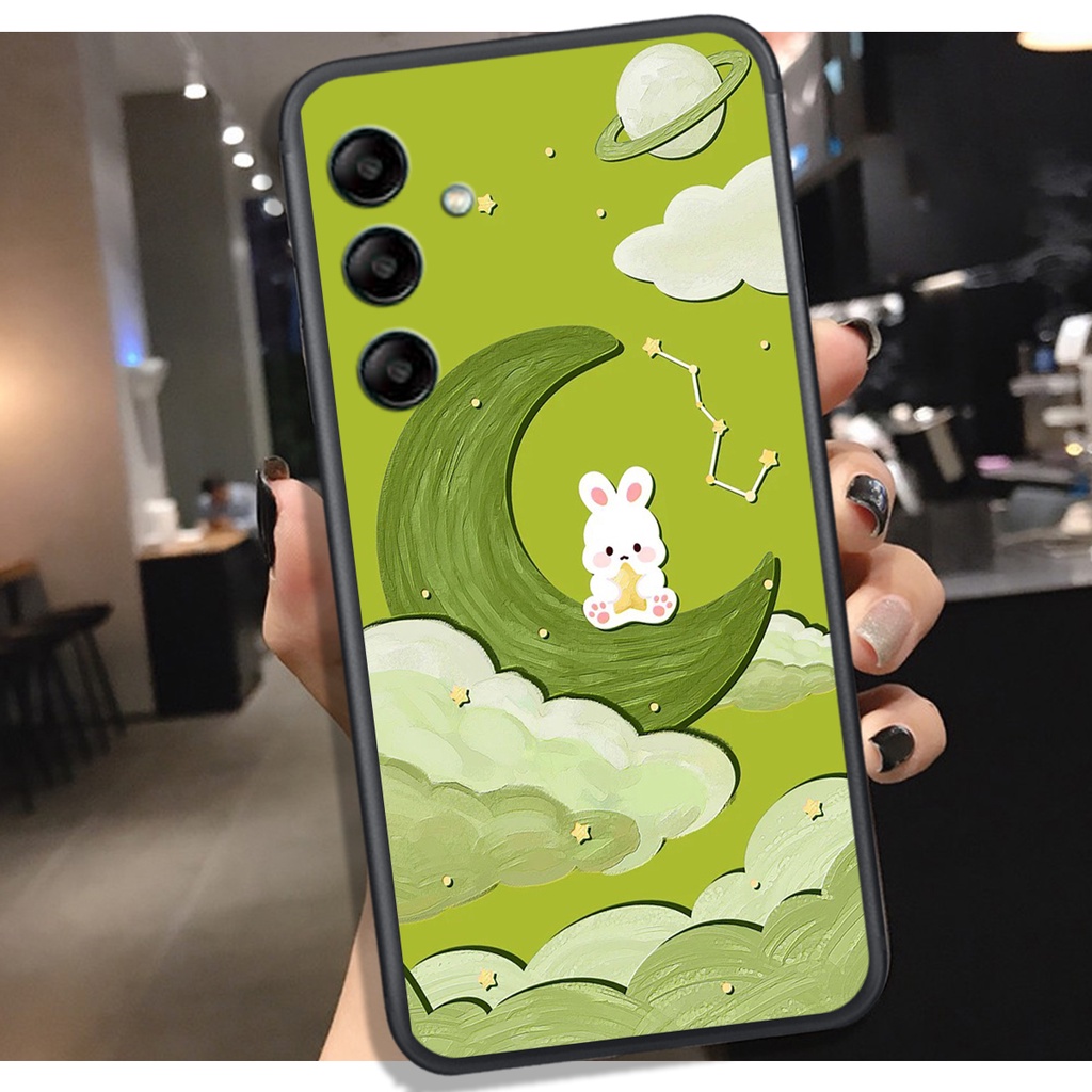 Ốp Lưng Samsung A14 4G - A14 5G - A24 4G - A24 5G - A54 5G - A34 5G  , In Hình Rabbit & Moon, Màu Đẹp, Chất.