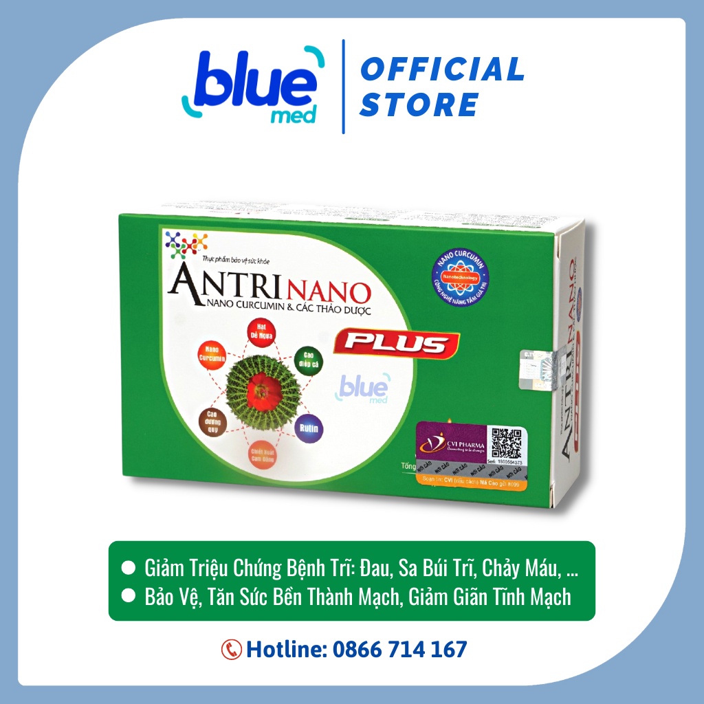 Antrinano Plus - Hỗ Trợ Bệnh Trĩ, Táo Bón, Trĩ Nội, Trĩ Ngoại, Co Búi Trĩ, Nứt Kẽ Hậu Môn (Hộp 30 Viên) [Chính Hãng]