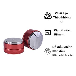 Tamper xoay ocd 58mm 3 khía dàn đều cà phê pha máy espresso - nghiền pha chế