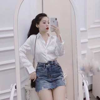 HV - Áo sơ mi lụa gấm dài chữ L.v chìm
