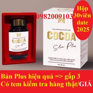 Viên uống giảm cân cocoa slim plus lọ 20 viên hỗ trợ giảm béo nhanh an toàn không cần ăn kiêng