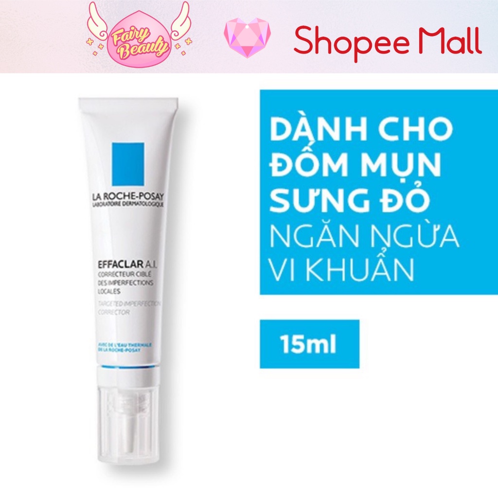 [LA ROCHE-POSAY] Kem Chấm Điểm Ngăn Ngừa Mụn Sưng Viêm Chuyên Biệt Effaclar A.I. Targeted Imperfection Corrector 15ml