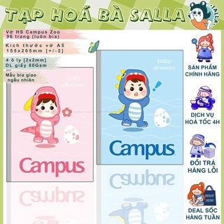Lốc 10 Quyển Vở Học Sinh Kẻ Ô Ly 96 Trang - Campus Zoo A5