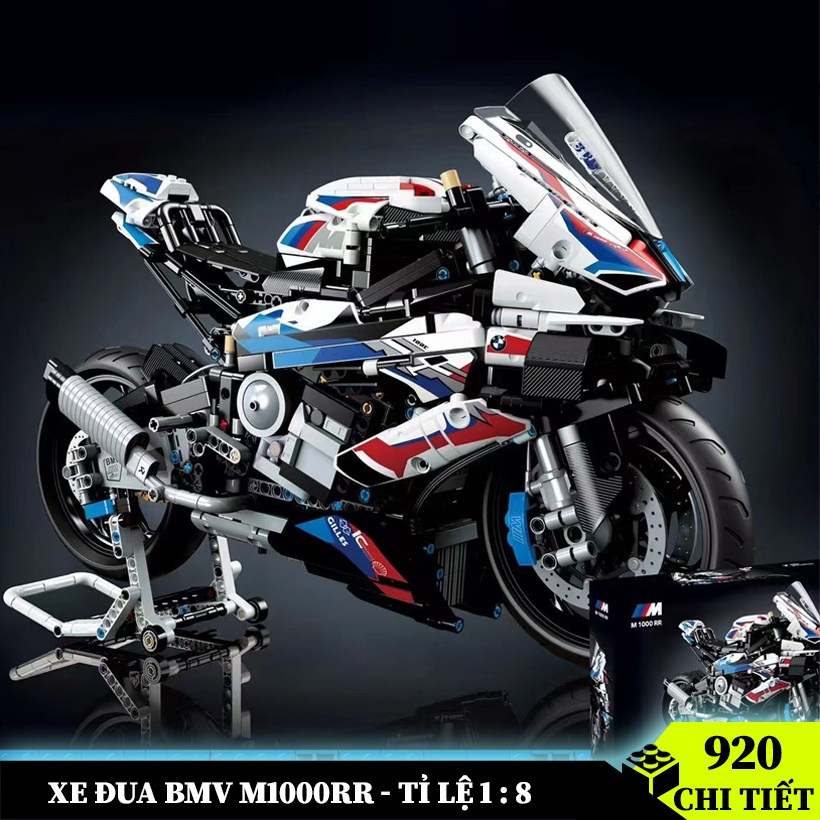 Đồ chơi lắp ráp xe máy mô phỏng siêu xe BMW M1000RR , mô hình lắp ráp xe mô tô phân khối lớn dạng hộp giấy