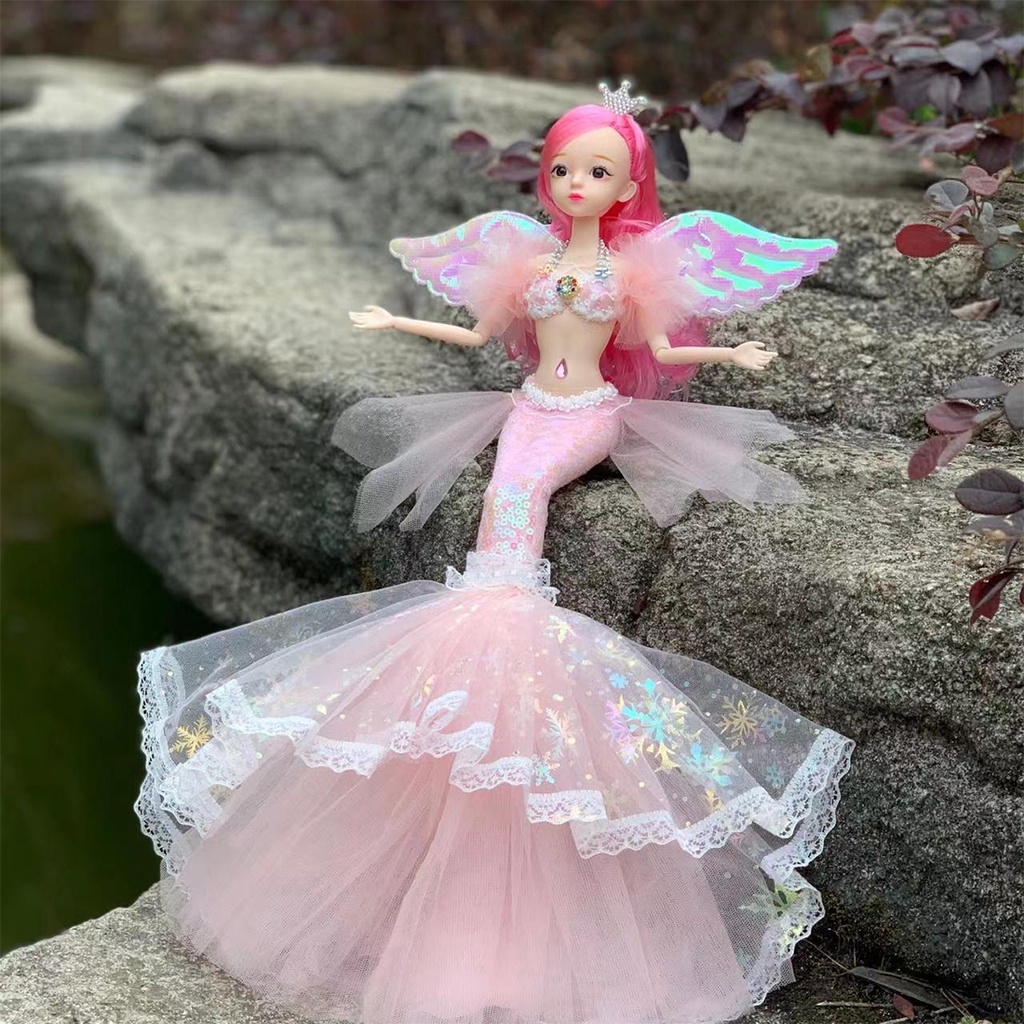 Cao 45cm - 13 phần có thể hoạt động khớp,đáng yêu nàng tiên cá Barbie barbie cô gái quà sinh
