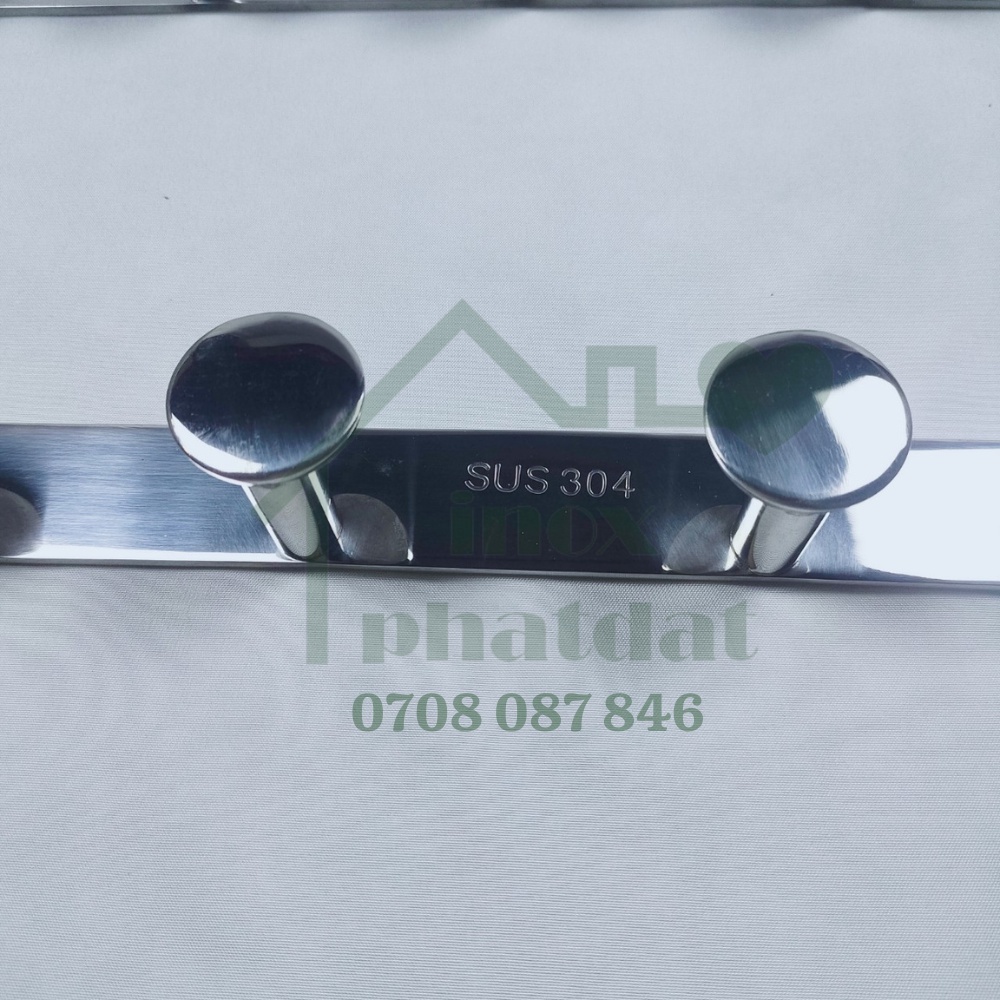Móc treo đồ nhà tắm Inox 304 đặc PHÁT ĐẠT  không rỉ sét, Móc áo inox đồng tiền, giá treo inox