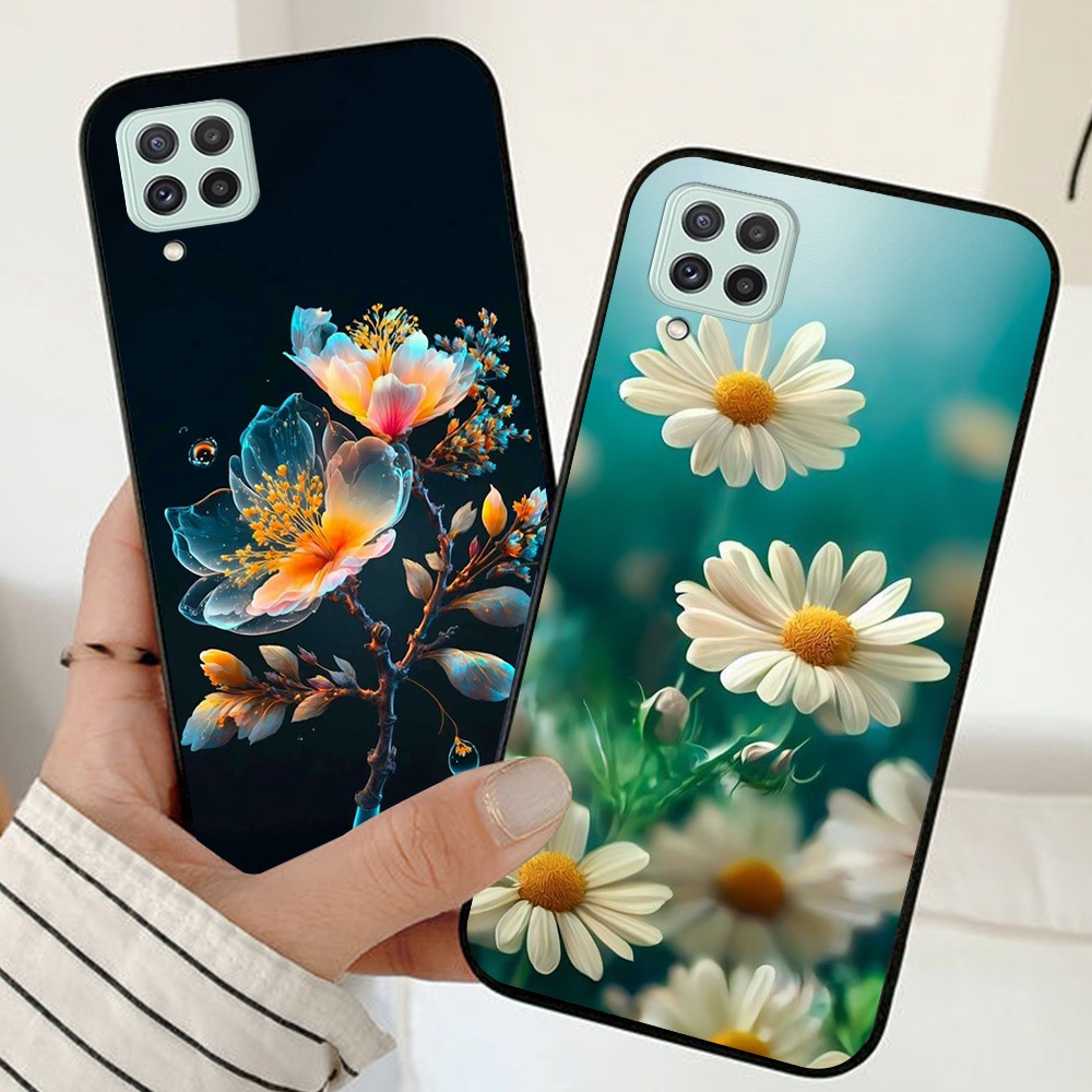 Ốp lưng Samsung a22 4G / a22 5G / m32 4g/ m62 in nhám hình hoa cỏ