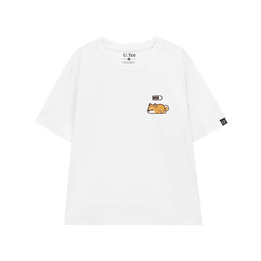Áo Thun Cổ Tròn Cotton 100% Bé Corgi Pin Siêu Cute