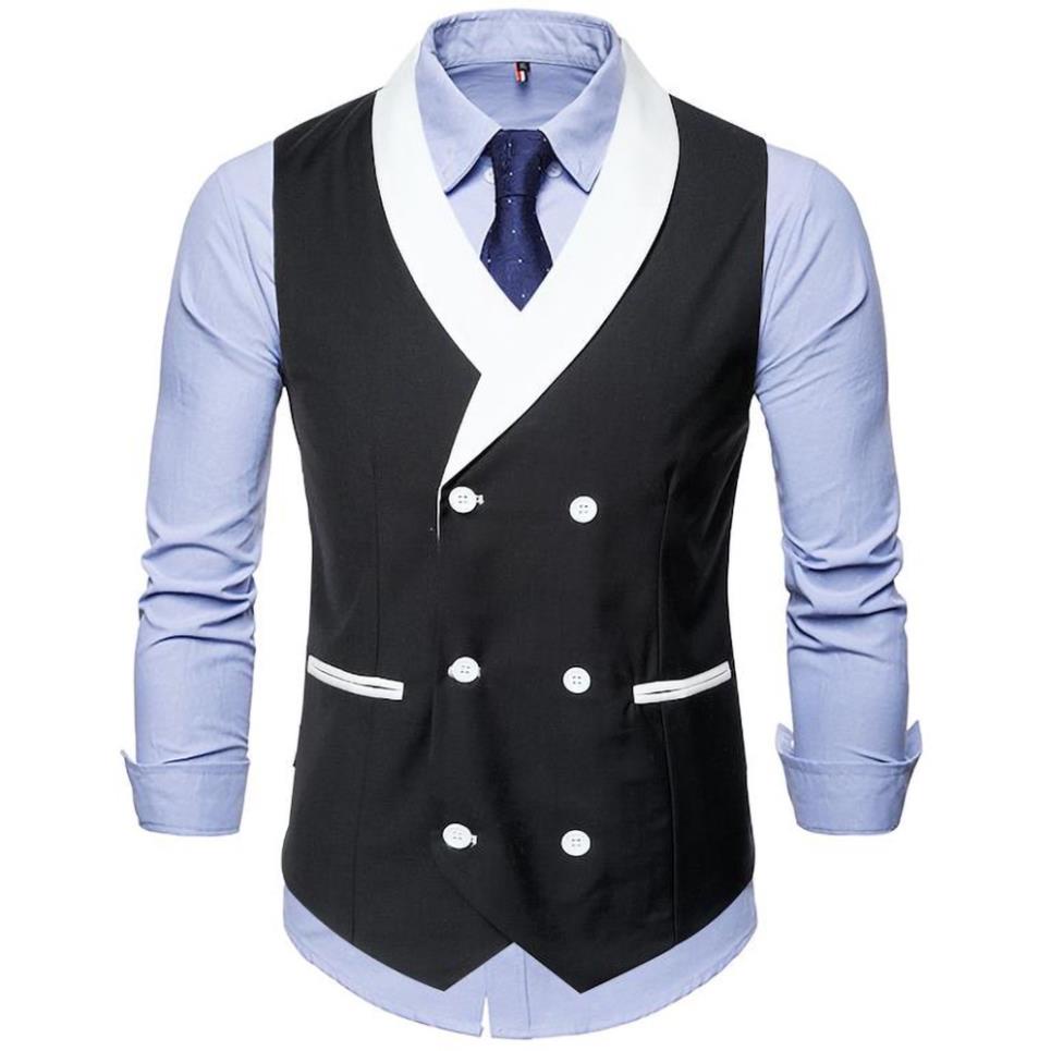 Áo vest nam Áo gile nam chất liệu Polyester độc đáo thiết kế đặc săc thanh lịch 2 hàng cúc trẻ trung năng động mã H66