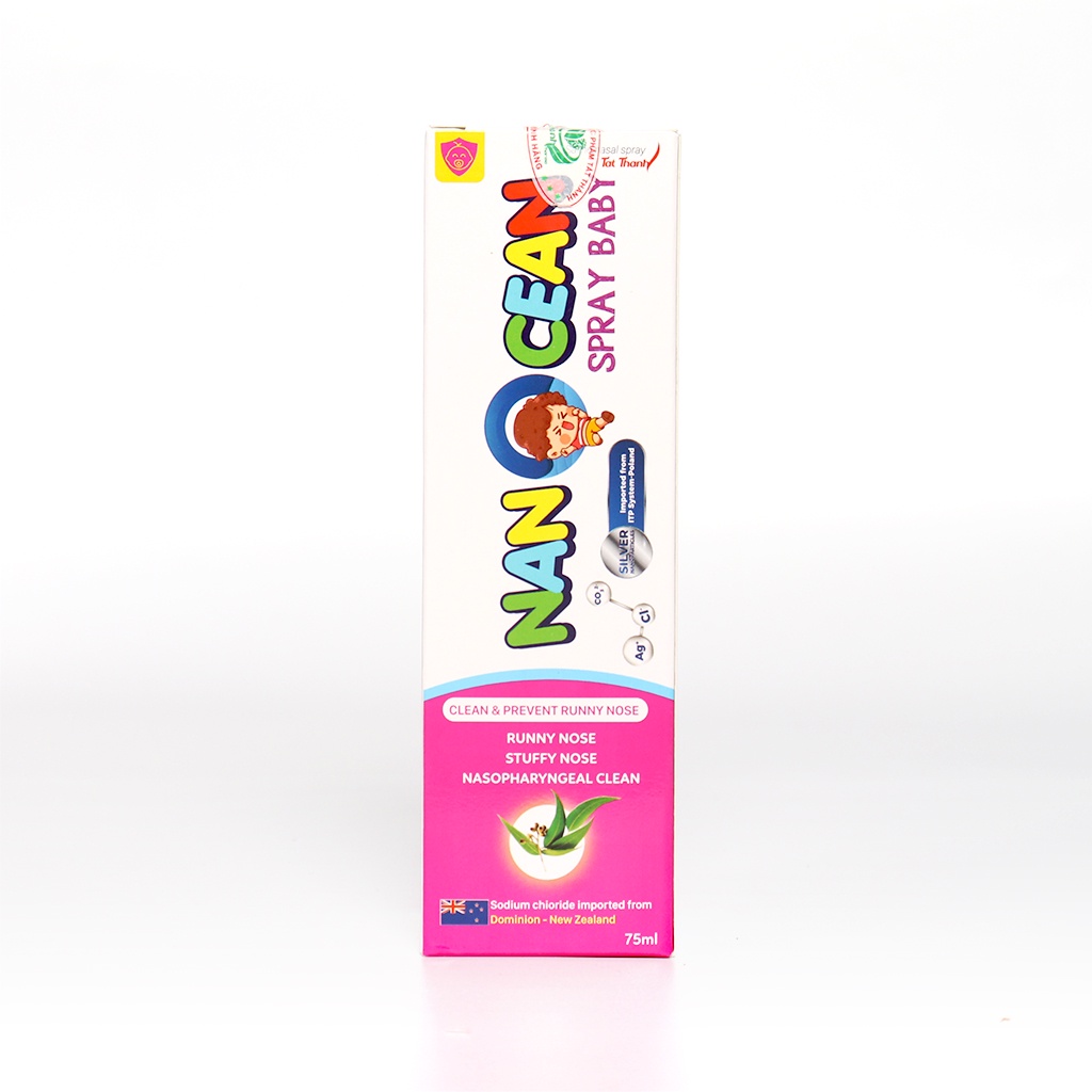 Dung dịch xịt mũi Nano Cean Spray Baby Tất Thành Pharma vệ sinh mũi cho trẻ em 75ml