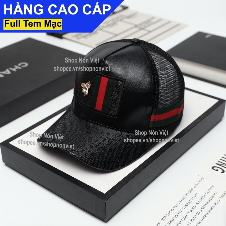 Mũ Lưỡi Trai Nón Kết Gucci Thêu Logo Đính Ong Sọc Ngang Bên Hông Phối Lưới Thoáng Mát Vải Hoạ Tiết Kaki Cotton Màu