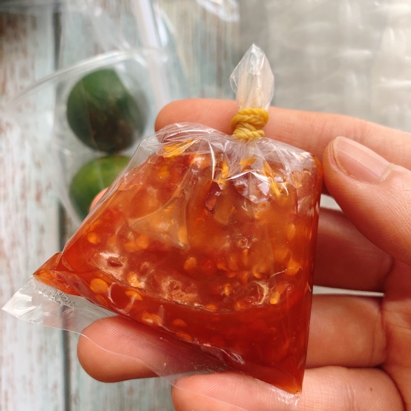 Bánh tráng phơi sương sốt sate ớt rim