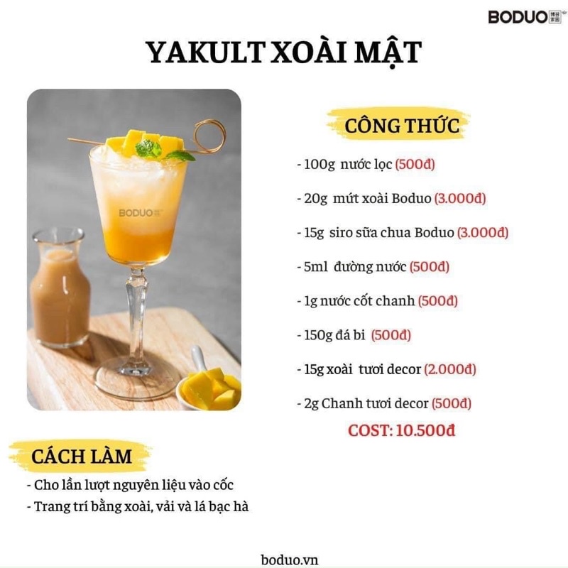 Siro sữa chua Boduo chai 900g