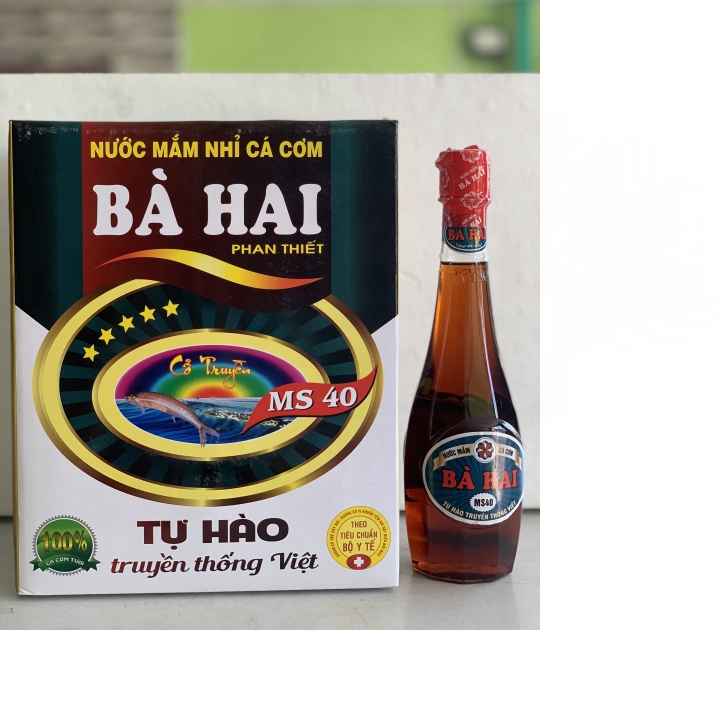 (NƯỚC MẮM NẤU BẾP) Nước Mắm Nhĩ Cá Cơm Bà Hai chai nhựa 40 độ đạm ( thùng 6 chai x 500ml )