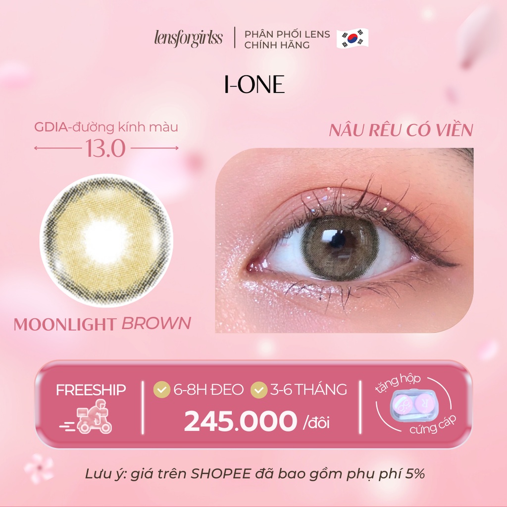 Kính áp tròng nâu rêu MOONLIGHT ICE BROWN- Made in Korea | HSD 3-6 tháng | Lens cận