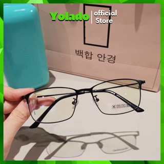 Kính Giả Cận - Gọng Kính kim loại vững chắc Siêu Bền Kèm Tròng 0 độ chở che Mắt