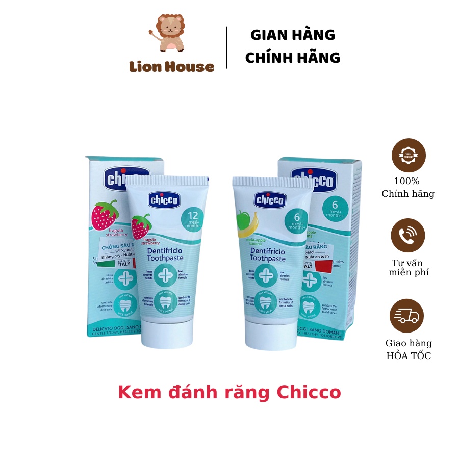 Kem đánh răng nuốt được Chicco từ 6 tháng