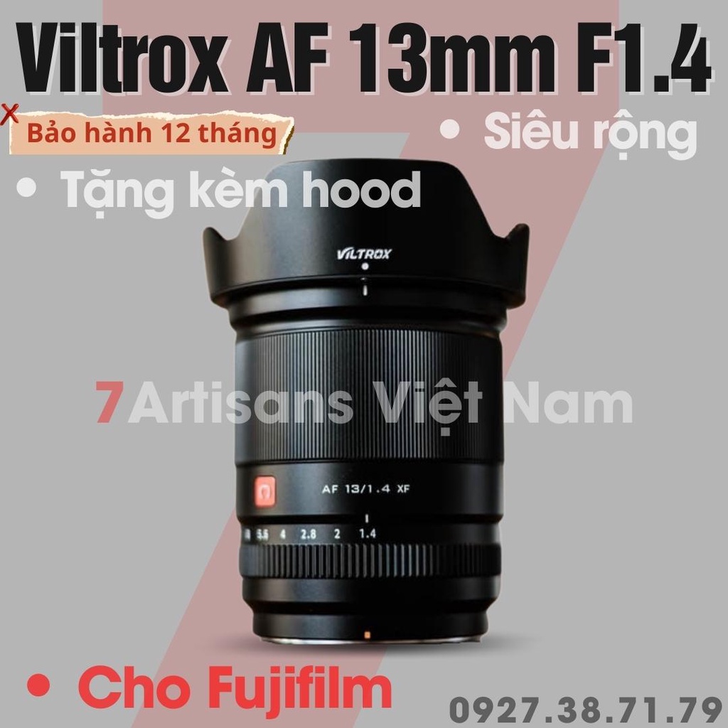 [FREESHIP] Ống kính Viltrox 13mm F1.4 siêu rộng có Auto Focus và khẩu độ lớn dành cho Fujifilm