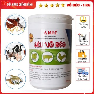 SIÊU VỖ BÉO AMIC Vỗ Béo Trâu Bò Chắc Thịt Nặng Cân Lông Mã Đẹp - Lon 1kg