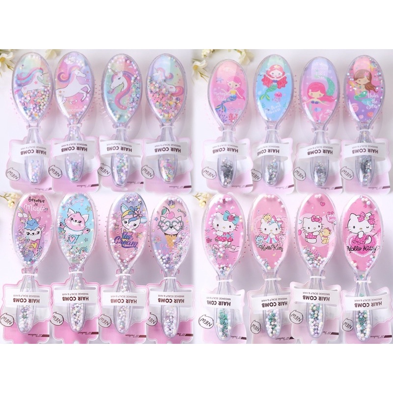 Lược chải tóc bé gái in hình nàng tiên cá/ ngựa pony siêu xinh