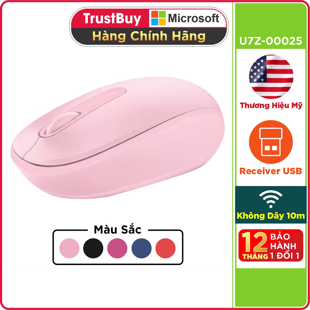 Chuột Không Dây Wireless Microsoft 1850 - Hàng Chính Hãng
