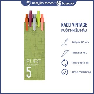 Bộ 5 bút gel KACO PURE loại Vintage mực nhiều màu (hàng chính hãng)