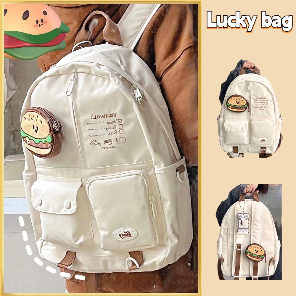 👉100% hàng sẵn sàng🍔Ba Lô Đi Học Sức Chứa Lớn Hình Thức Ăn Dễ Thương Phong Cách Nhật Bản