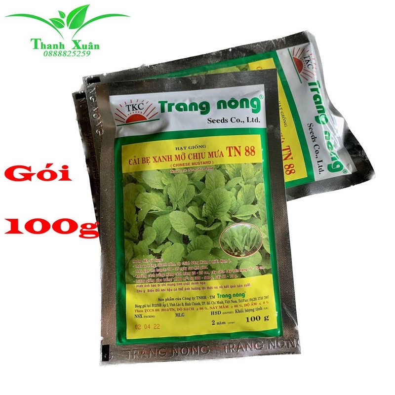 Cải xanh mở chịu mưa trang nông 88 gói 100g