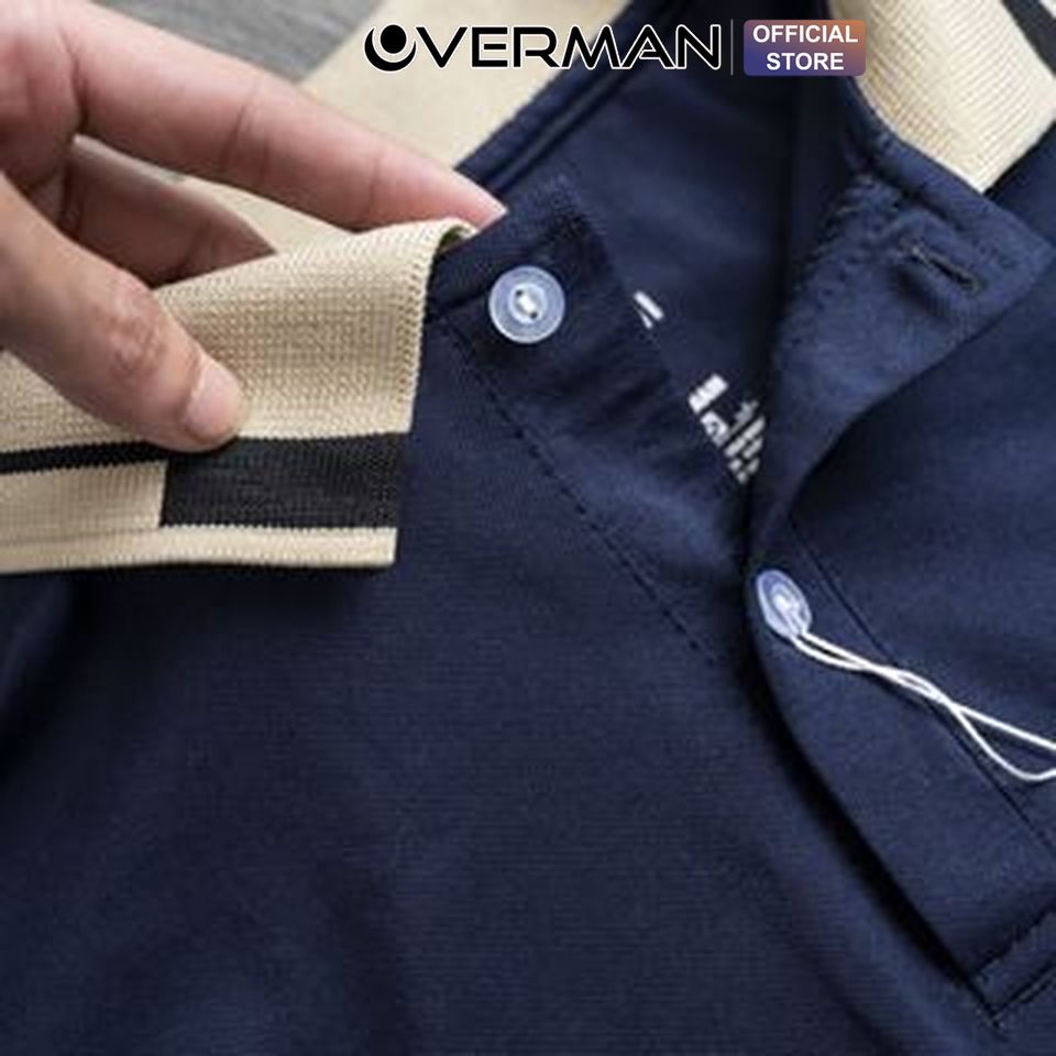 Áo polo cotton cá sâu thêu sừng hươu, áo polo co dãn 4 chiều siêu đẹp AT11 - OVERMAN