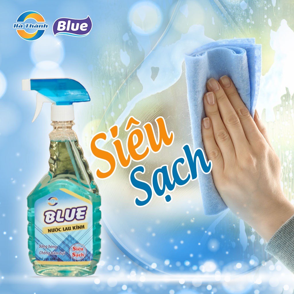 Nước Lau Kính Blue Hàn Quốc 650ml - Siêu sạch, chống bám bụi