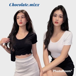 BASIC CROPTOP▪Áo croptop cổ tròn cuốn biên