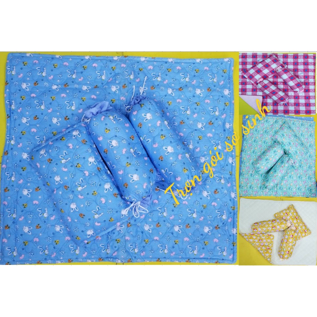 Bộ nệm gối cho bé gồm 1 nệm, 2 gối ôm và 1 gối nằm