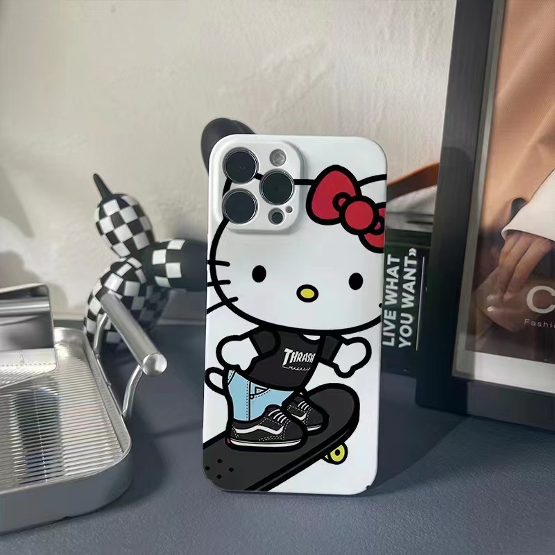 Ốp Điện Thoại Chống Sốc In Hình Hello Kitty Dễ Thương Cho iPhone 14 / 13 / 12 / 11 / X
