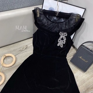 váy nhung nơ đá loại 1