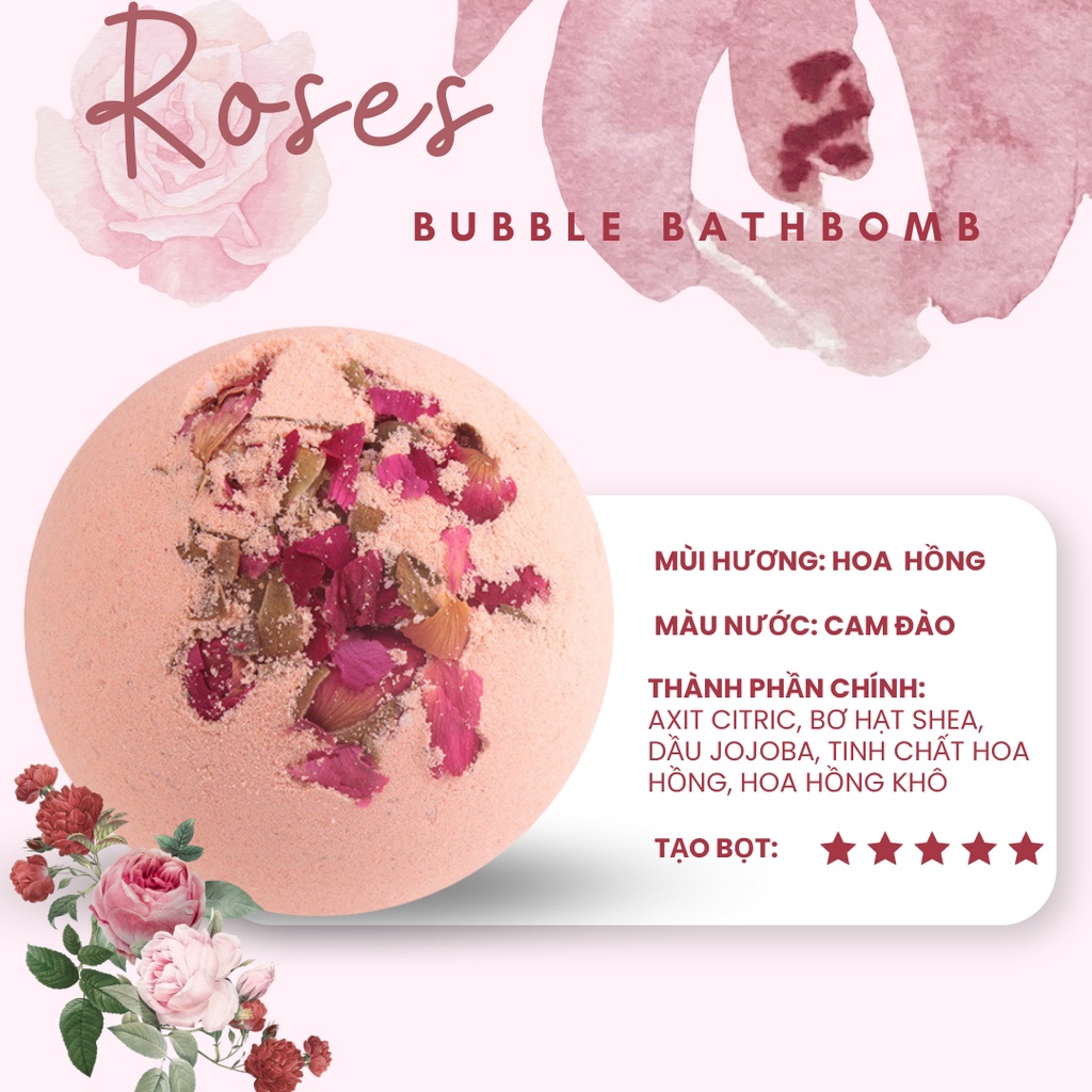 Bom tắm Tạo Bọt - Super Bubble Bath Bomb- Romantic Bath Bomb|- 100g