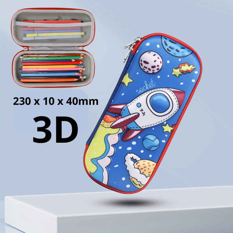 Hộp bút cute 3D - túi đựng bút nhiều ngăn cho bé - hộp đựng bút vải in nổi - MIYABI STORE