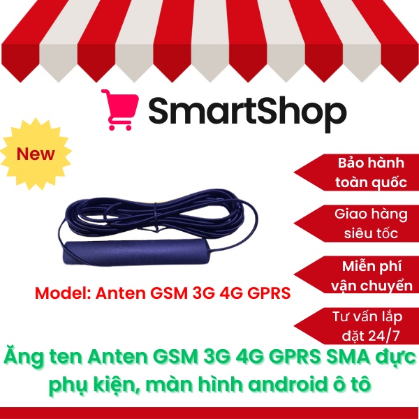 Ăng ten Anten GSM 3G 4G GPRS SMA đực phụ kiện, màn hình android ô tô