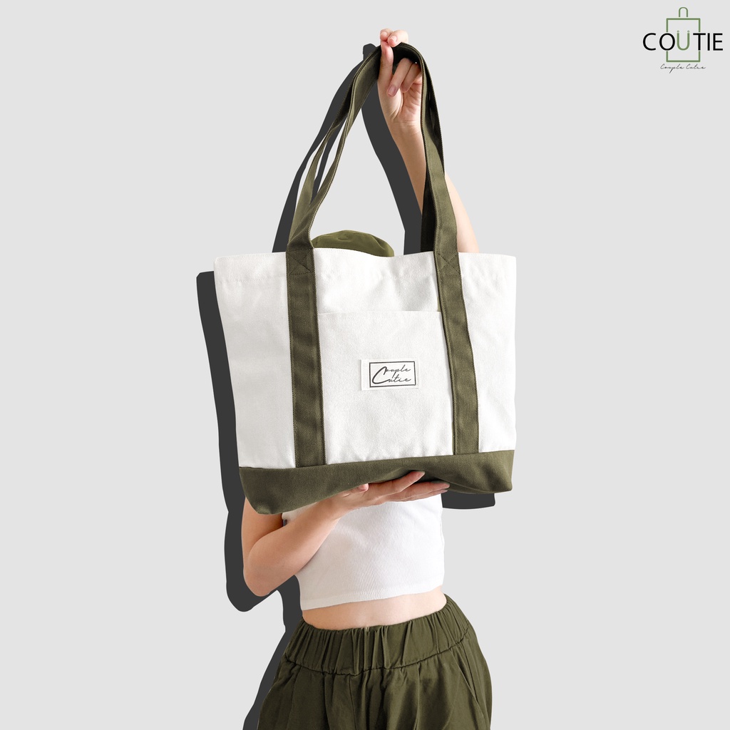 Túi Tote Canvas COUTIE BAG Phối Màu 2 Lớp - PM2210