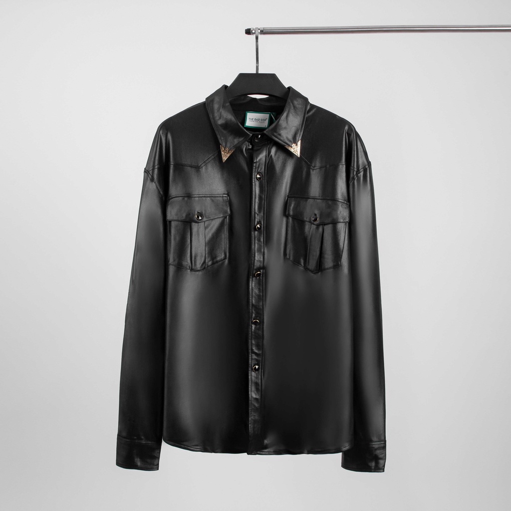 Áo sơ mi The Bad God dài tay Brian B leather long shirt