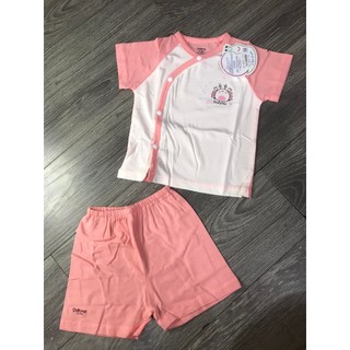 Bộ ss cài lệch cộc tay dokma 1-6 tháng