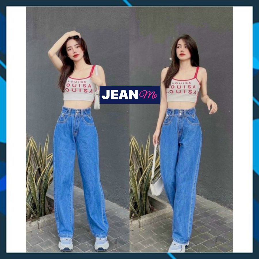 Quần jean ống rộng lưng cao quần Jean nữ ống suông JEAN ME S286 che bụng mỡ và gọn mông cực tốt mặc thoải mái