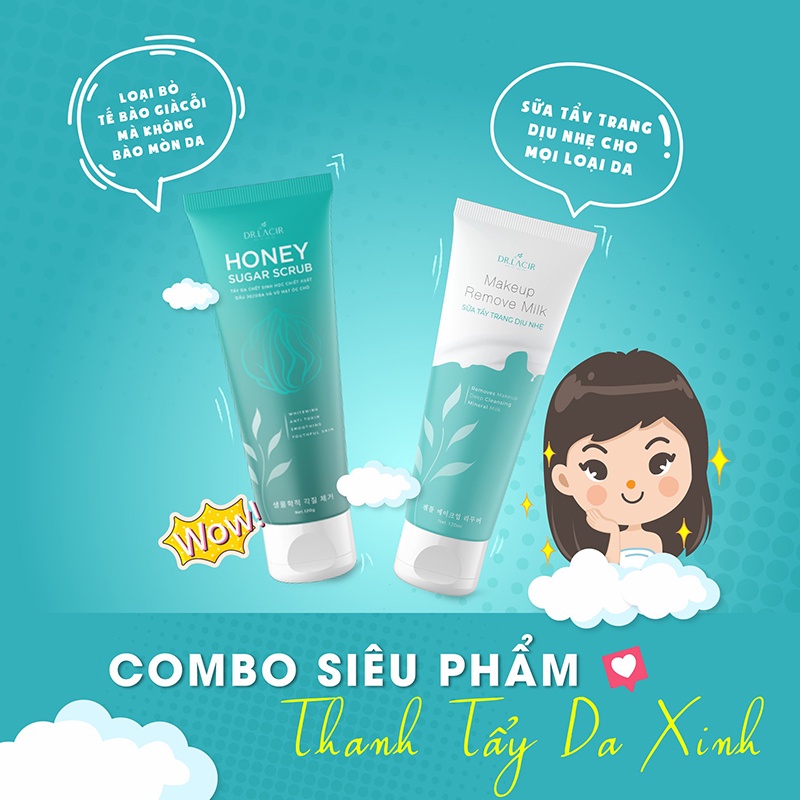 [Mã BMLTA35 giảm đến 35K đơn 99K] Tẩy da chết sinh học Honey Sugar Scrub thương hiệu Dr.lacir trọng lượng 120gr và 25gr